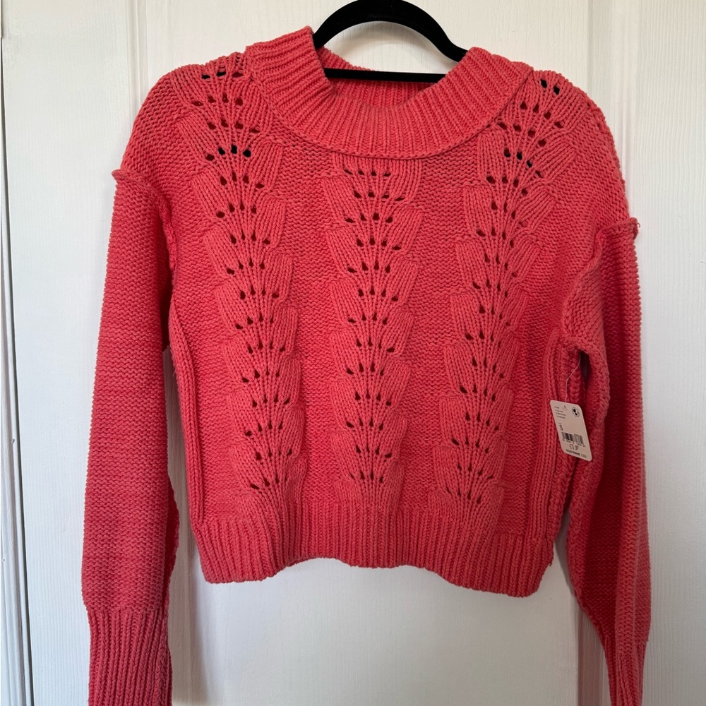 NWT Free People Coral Knit Sweater